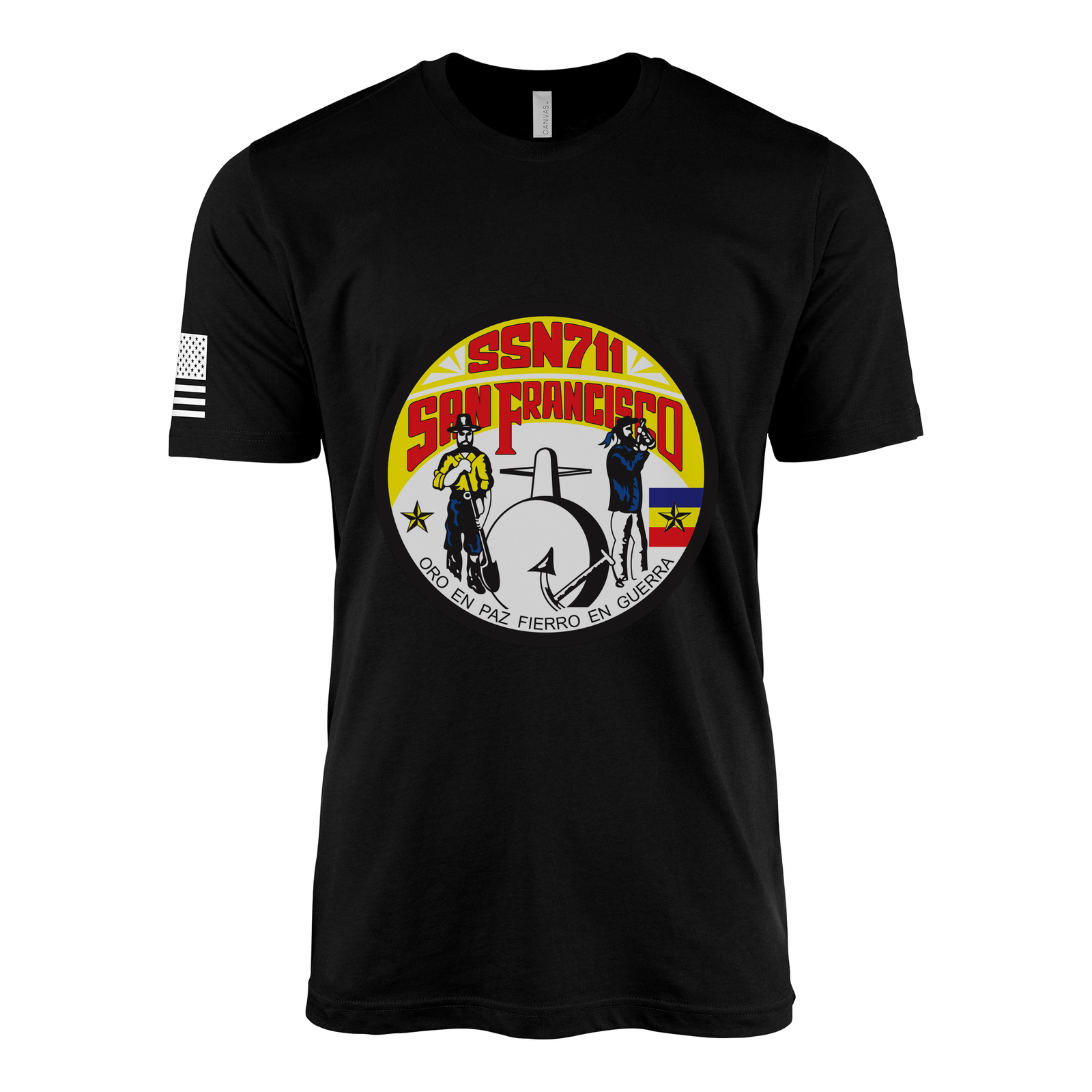 USS San Francisco (SSN-711) Submarine T-Shirt Tactically Acquired Black L