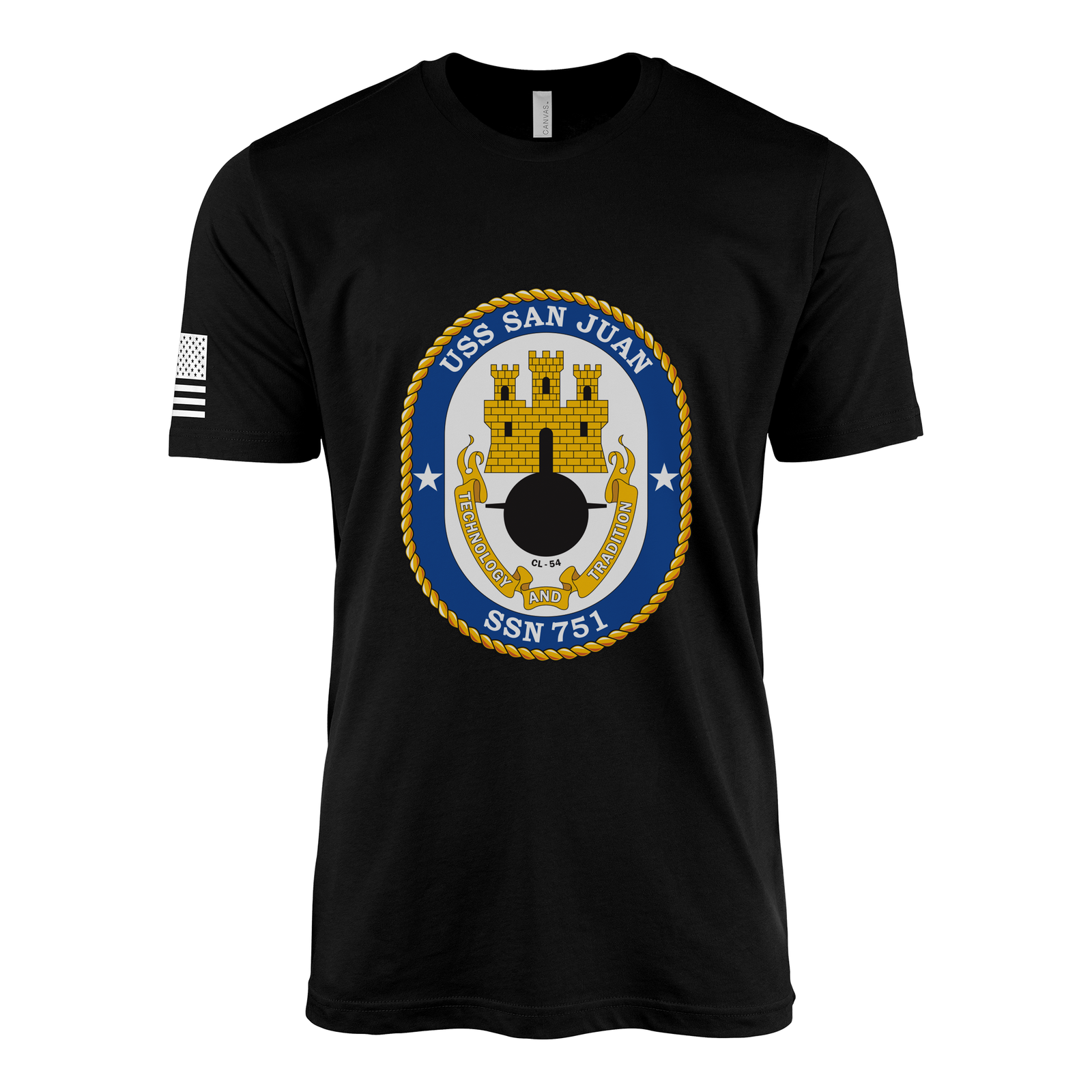 USS San Juan (SSN-751) Submarine T-Shirt Tactically Acquired Black L