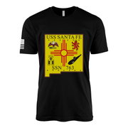 USS Santa Fe (SSN-763) Submarine T-Shirt Tactically Acquired Black L