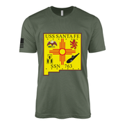 USS Santa Fe (SSN-763) Submarine T-Shirt Tactically Acquired Military Green XL