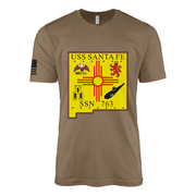 USS Santa Fe (SSN-763) Submarine T-Shirt Tactically Acquired Woodland Brown M