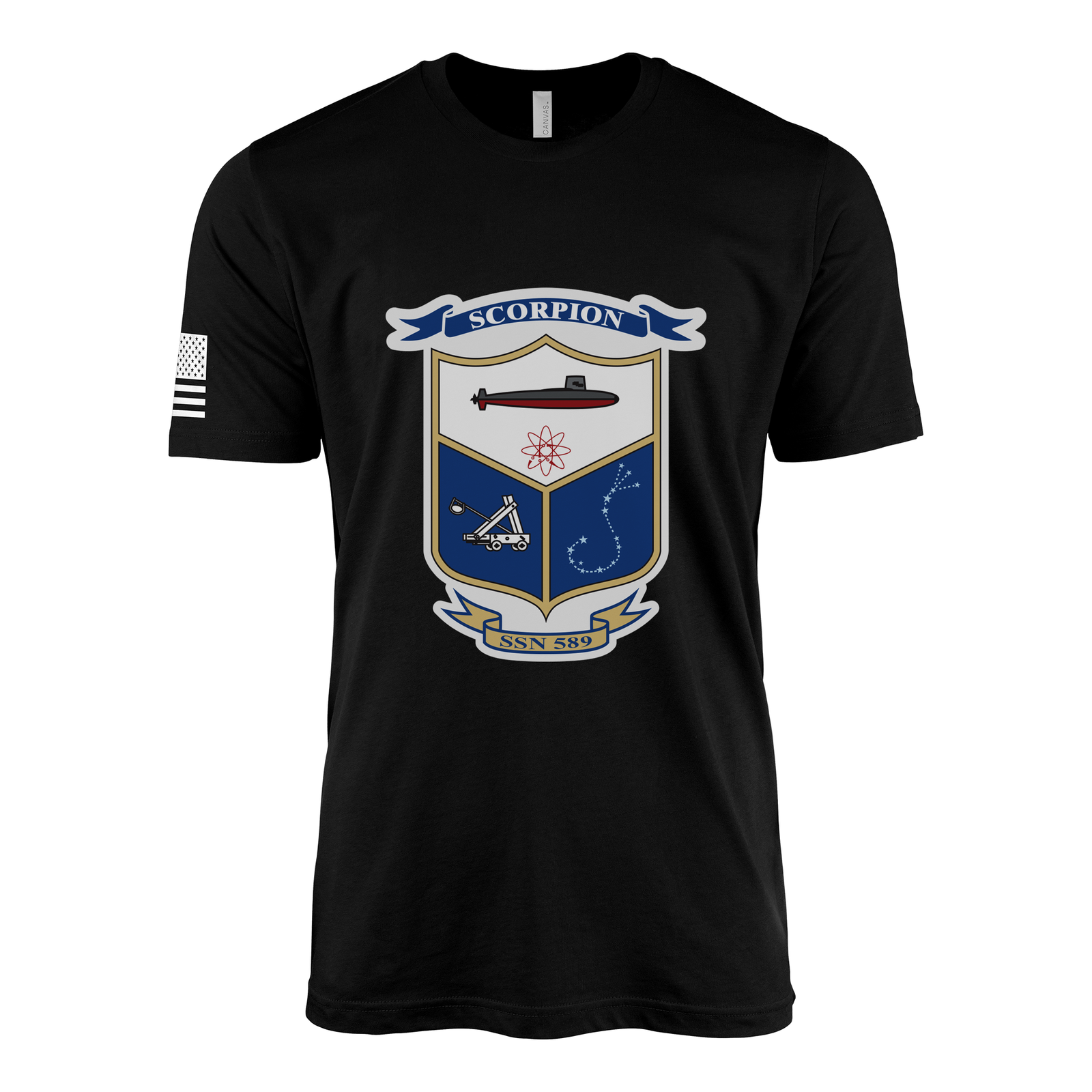 USS Scorpion (SSN-589) Submarine T-Shirt Tactically Acquired Black L