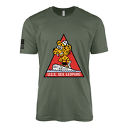 USS Sea Leopard (SS-483) Submarine T-Shirt Tactically Acquired Military Green L