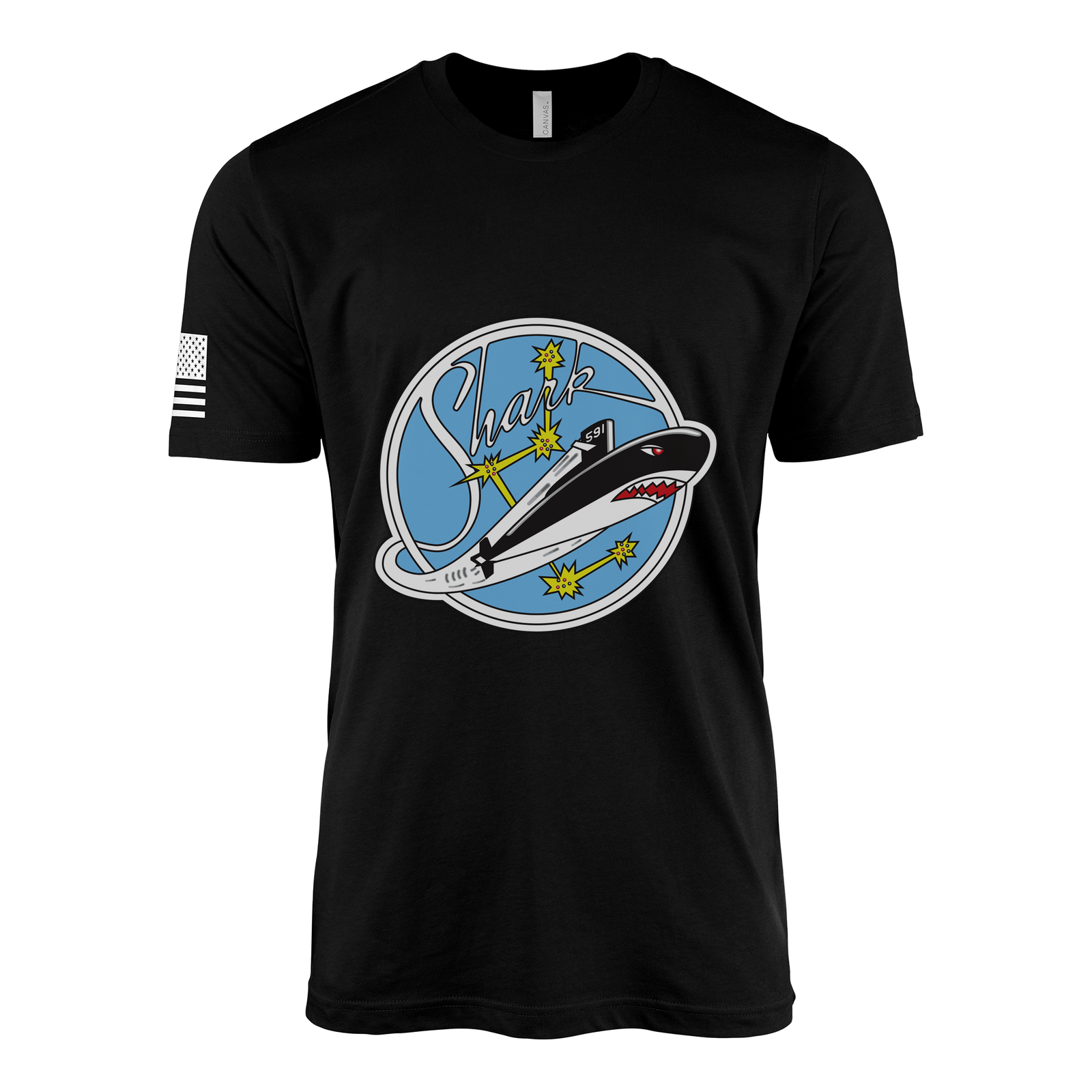 USS Shark (SSN-591) Submarine T-Shirt Tactically Acquired Black L