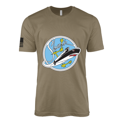 USS Shark (SSN-591) Submarine T-Shirt Tactically Acquired Coyote Brown S