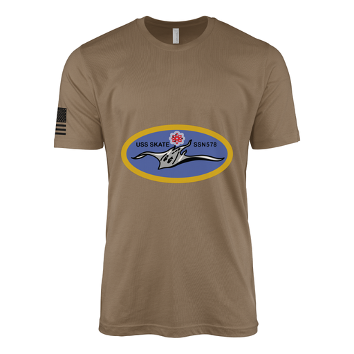 USS Skate (SSN-578) Submarine T-Shirt Tactically Acquired Woodland Brown S