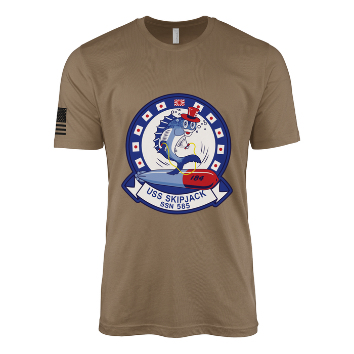 USS Skipjack (SSN-585) Submarine T-Shirt V2 Tactically Acquired Woodland Brown M