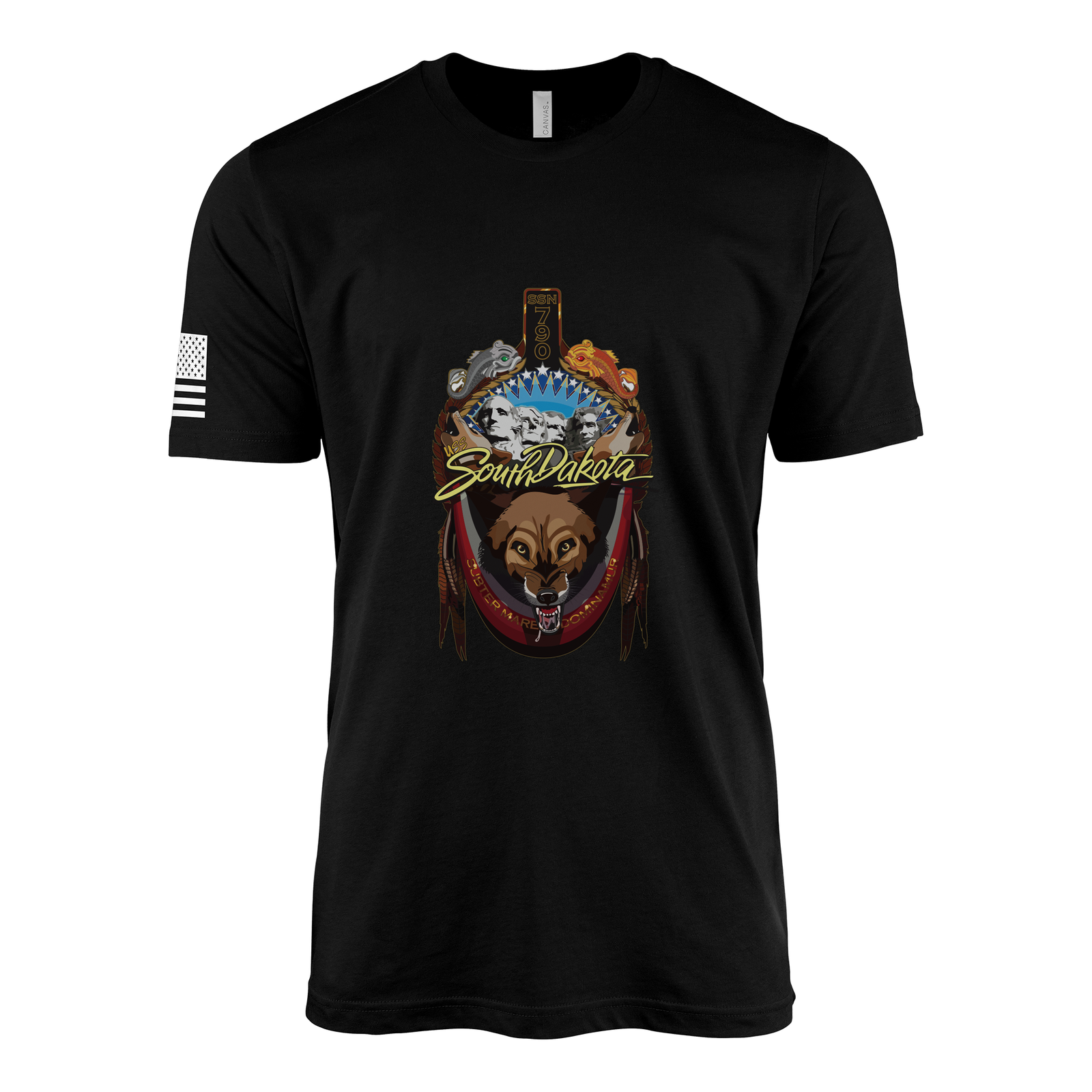 USS South Dakota (SSN-790) Submarine T-Shirt Tactically Acquired Black L