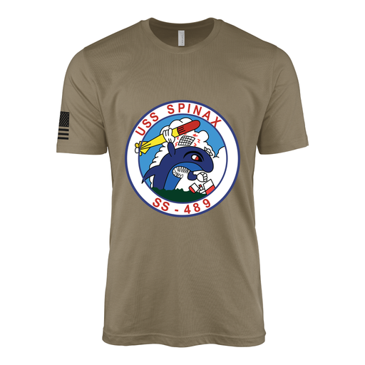 USS Spinax (SS-489) Submarine T-Shirt Tactically Acquired Coyote Brown S