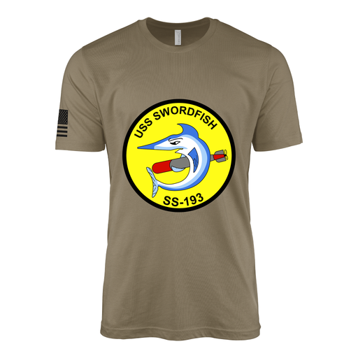 USS Swordfish (SS-193) Submarine T-Shirt Tactically Acquired Coyote Brown S