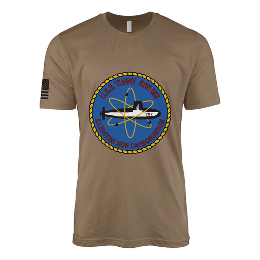 USS Tunny (SSN-682) Submarine T-Shirt Tactically Acquired Woodland Brown M
