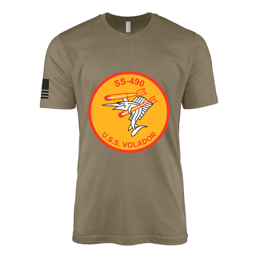 USS Volador (SS-490) Submarine T-Shirt Tactically Acquired Coyote Brown S