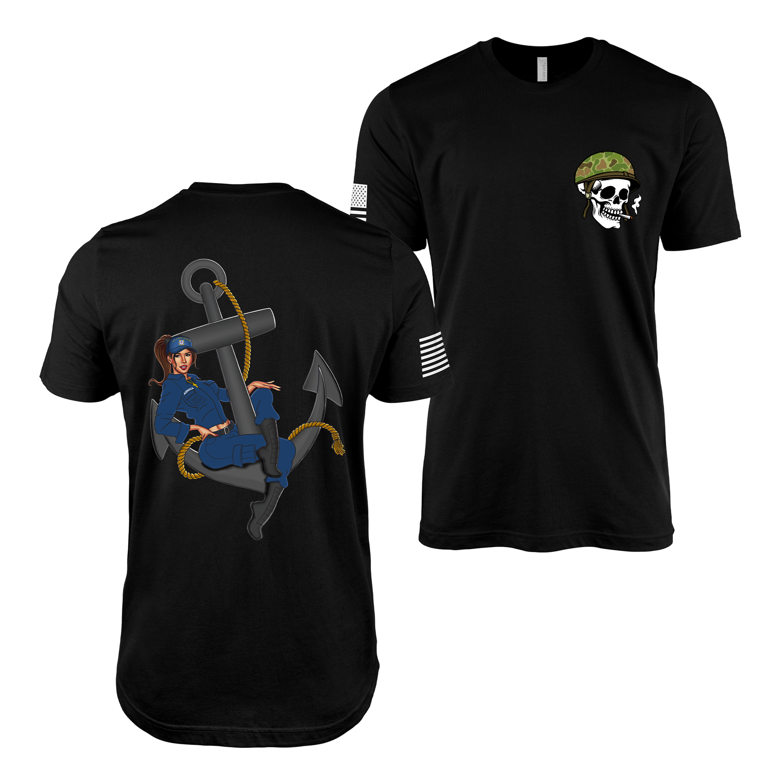 U.S. Coast Guard Pin-Up Girl Annika T-Shirt Tactically Acquired Black Small