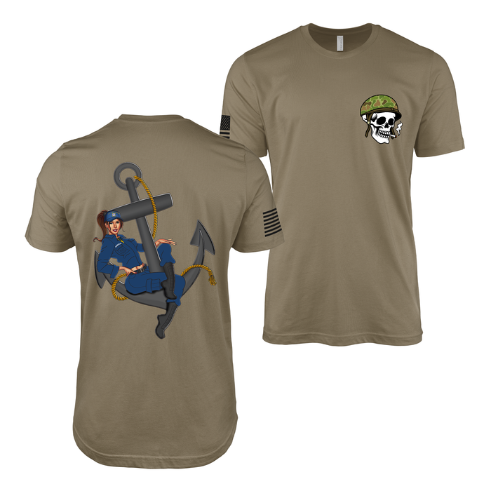 U.S. Coast Guard Pin-Up Girl Annika T-Shirt Tactically Acquired Coyote Brown Small