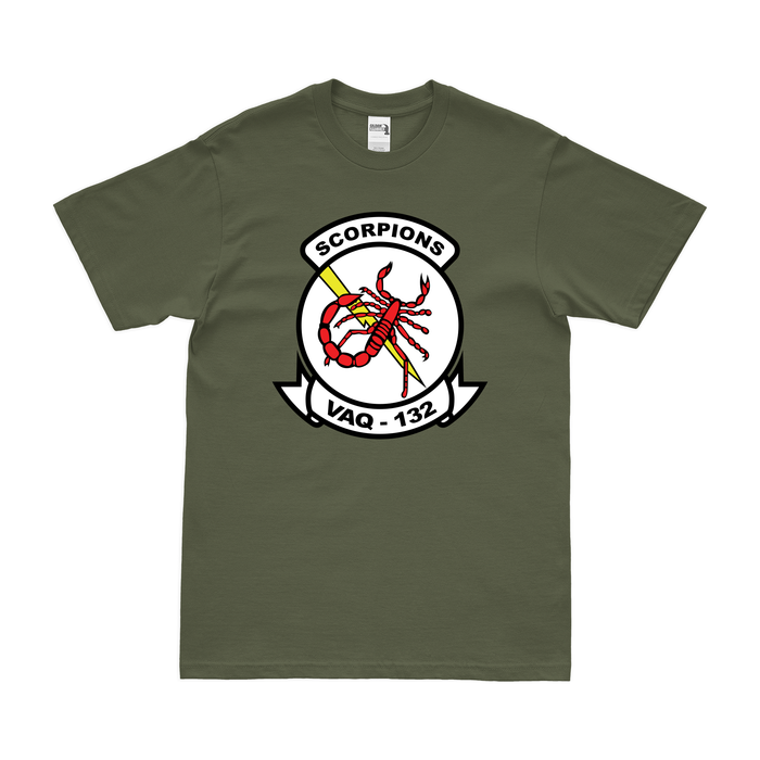 Electronic Attack Squadron 132 (VAQ-132) T-Shirt Tactically Acquired Military Green Clean Small