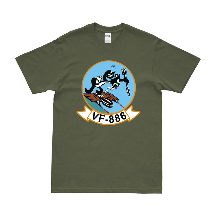 U.S. Navy Fighter Squadron 886 (VF-886) T-Shirt Tactically Acquired Military Green Clean Small