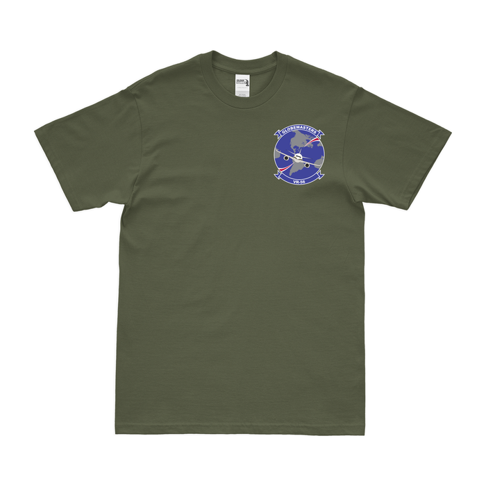 Fleet Logistics Support Squadron 56 (VR-56) Left Chest Emblem T-Shirt Tactically Acquired Military Green Small 