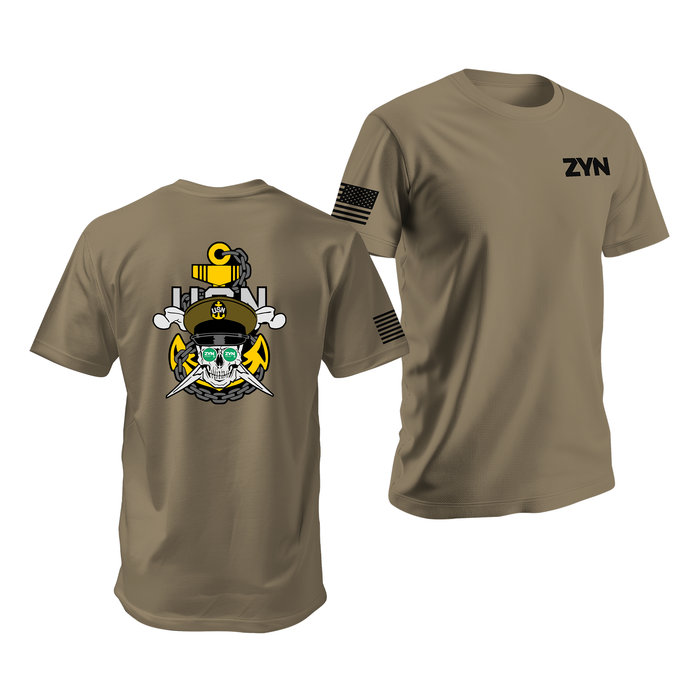 Zyn U.S. Navy Chief Skull T-Shirt Tactically Acquired