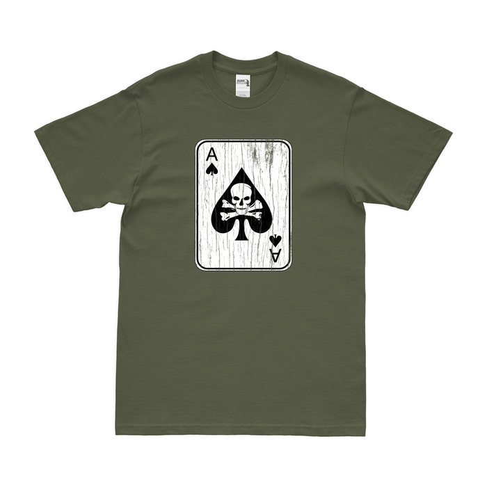Distressed Vietnam War Death Card T-Shirt Tactically Acquired Small Military Green 