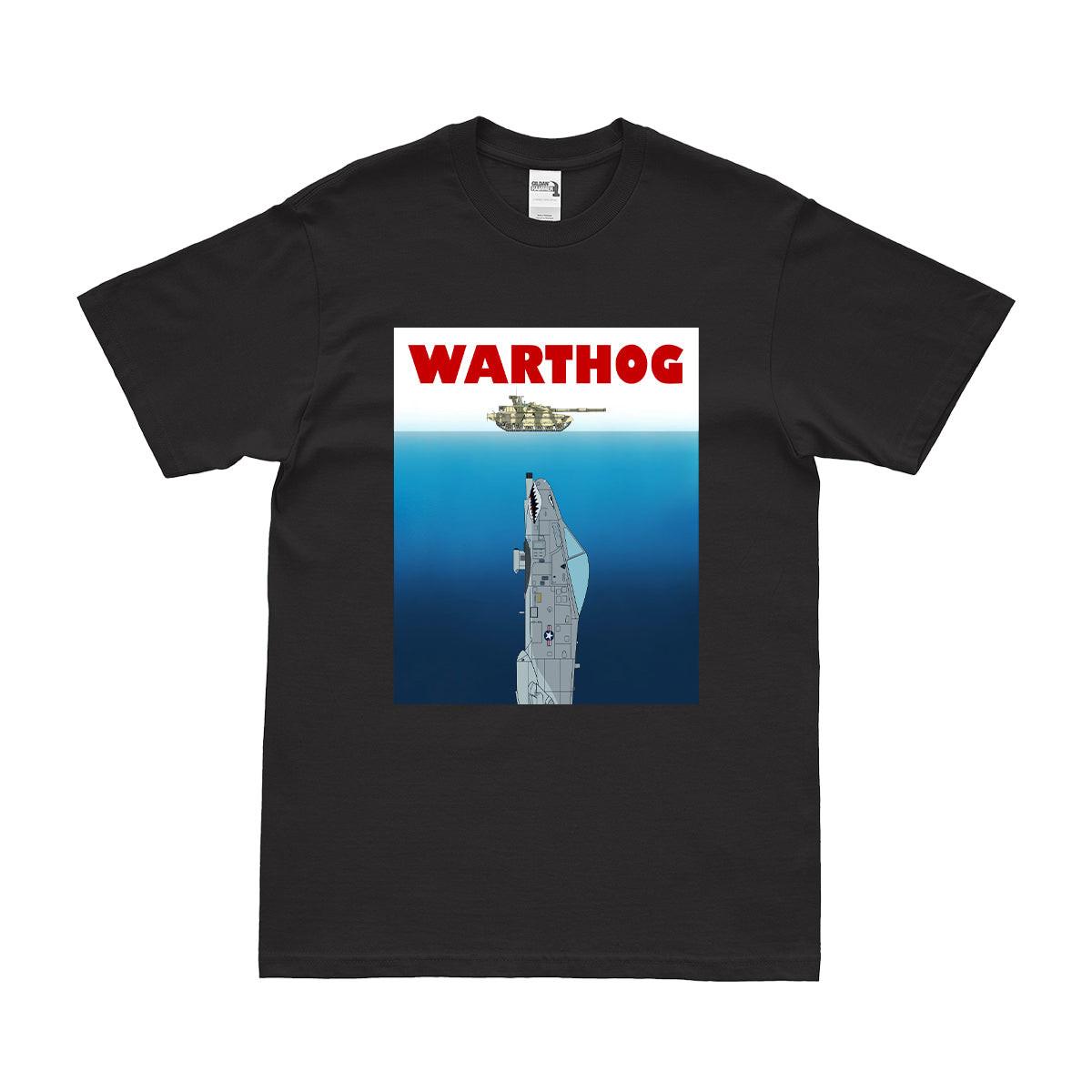 A-10 Thunderbolt II Warthog Jaws Military Aviation T-Shirt Tactically Acquired Small Black 