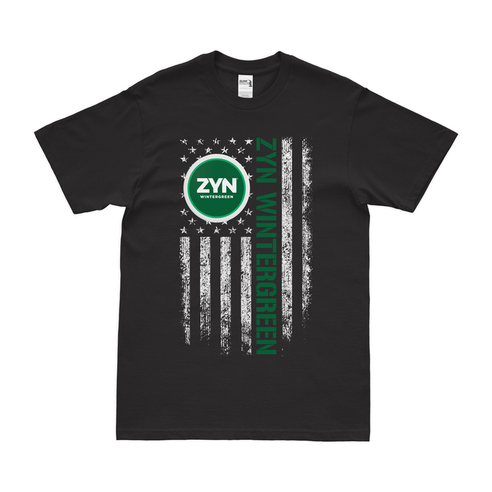 United States of Zyn - Patriotic Zyn Flavors American Flag T-Shirt Tactically Acquired Black Wintergreen Small