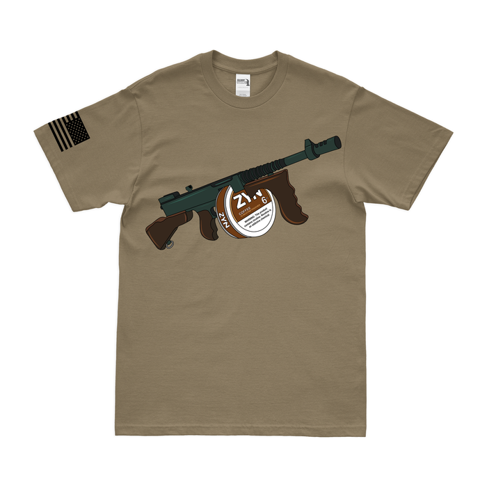 ZYN Tommy Gun T-Shirt Tactically Acquired Coyote Brown Coffee 