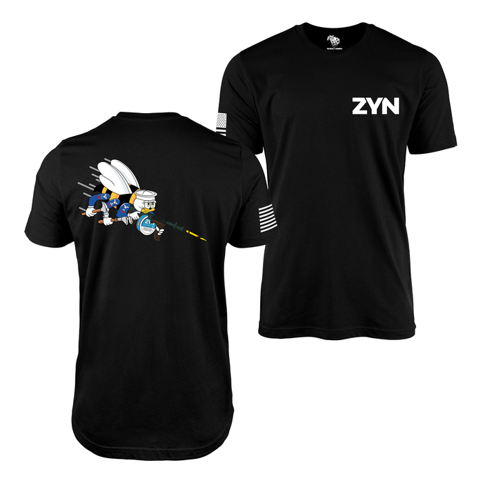 Zyn U.S. Navy Seabees T-Shirt Tactically Acquired Black Small Cool Mint