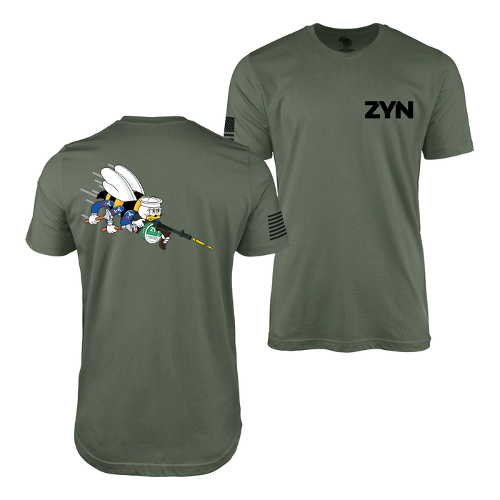 Zyn U.S. Navy Seabees T-Shirt Tactically Acquired Military Green Small Spearmint
