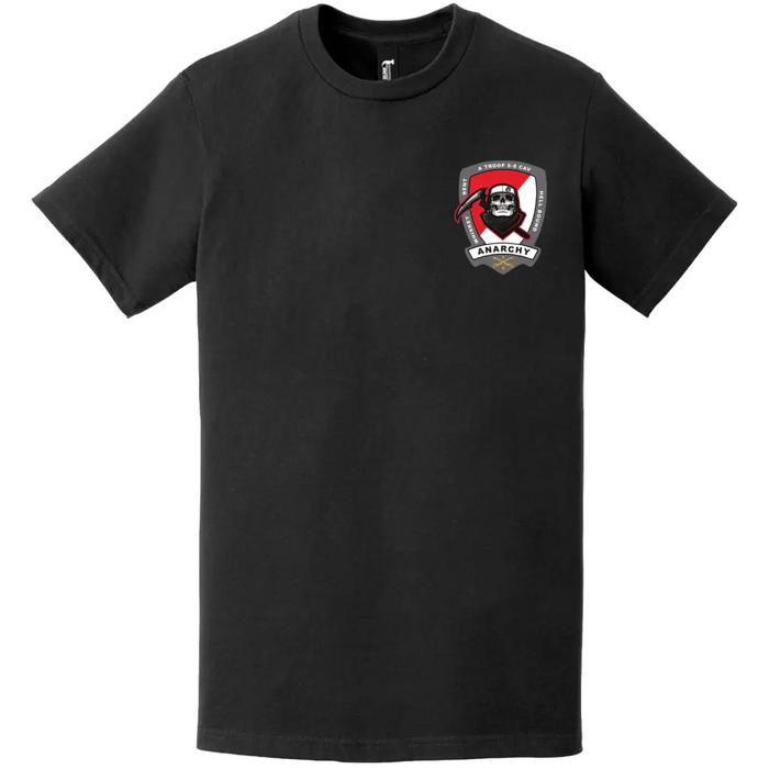 A Troop 6-8 Cavalry Regiment Logo Left Chest T-Shirt Tactically Acquired   