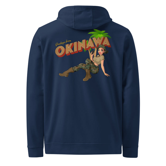 Greetings From Okinawa USMC Pin-Up Girl Yesi Adidas® Fleece Hoodie Tactically Acquired