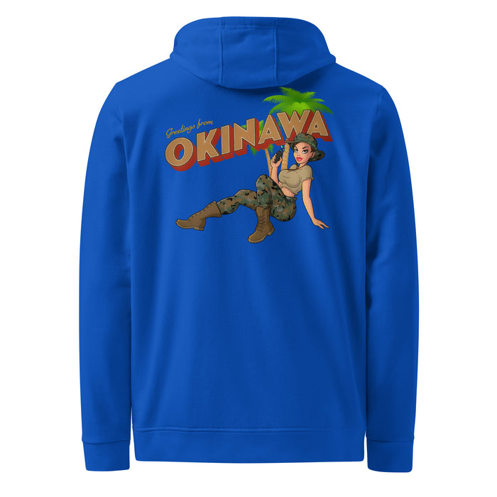 Greetings From Okinawa USMC Pin-Up Girl Yesi Adidas® Fleece Hoodie Tactically Acquired