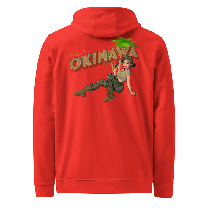 Greetings From Okinawa USMC Pin-Up Girl Yesi Adidas® Fleece Hoodie Tactically Acquired