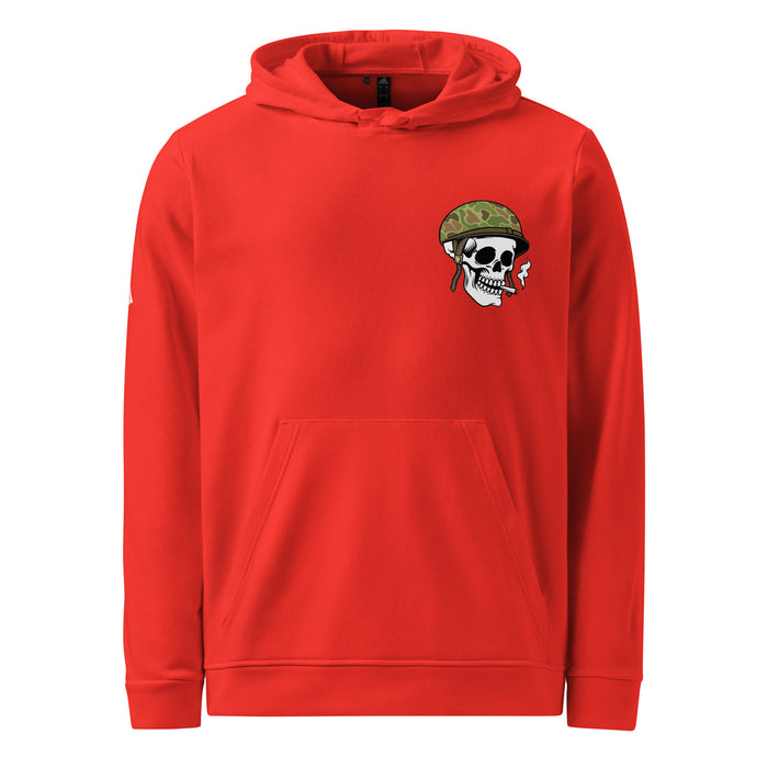 Greetings From Okinawa USMC Pin-Up Girl Yesi Adidas® Fleece Hoodie Tactically Acquired Red S