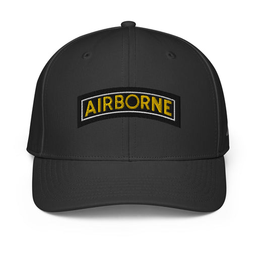 U.S. Army Airborne Tab Embroidered Adidas® Performance Cap Tactically Acquired Black  