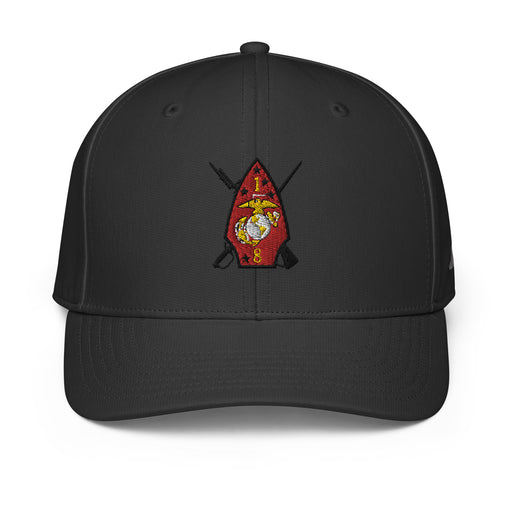 1/8 Marines Embroidered Adidas® Performance Cap Tactically Acquired Black  