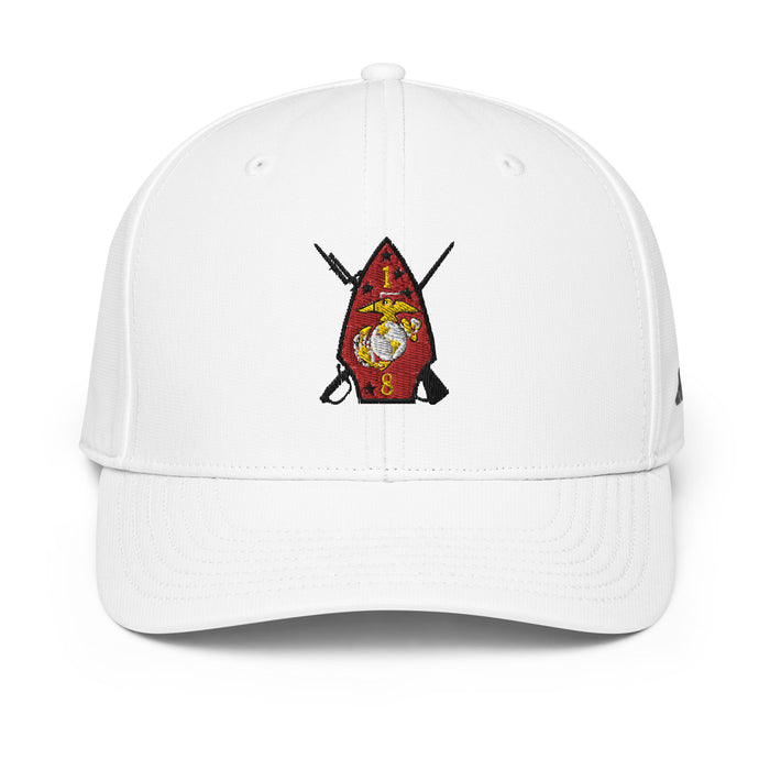 1/8 Marines Embroidered Adidas® Performance Cap Tactically Acquired White  