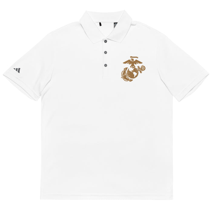 USMC Tan EGA Embroidered Adidas® Performance Polo Shirt Tactically Acquired S  