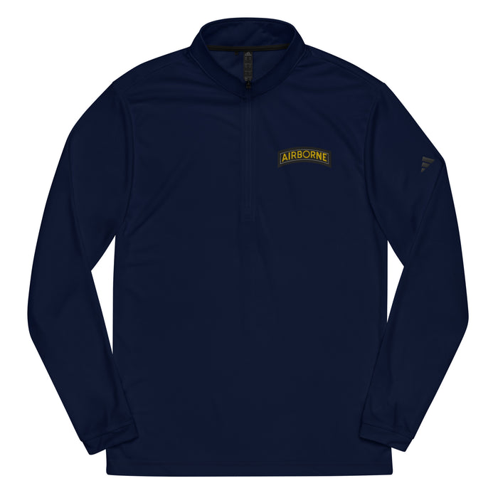 U.S. Army Airborne Tab Embroidered Adidas® Quarter Zip Pullover Tactically Acquired Collegiate Navy S 