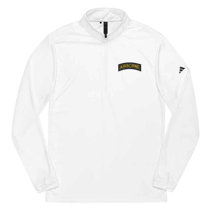 U.S. Army Airborne Tab Embroidered Adidas® Quarter Zip Pullover Tactically Acquired White S 