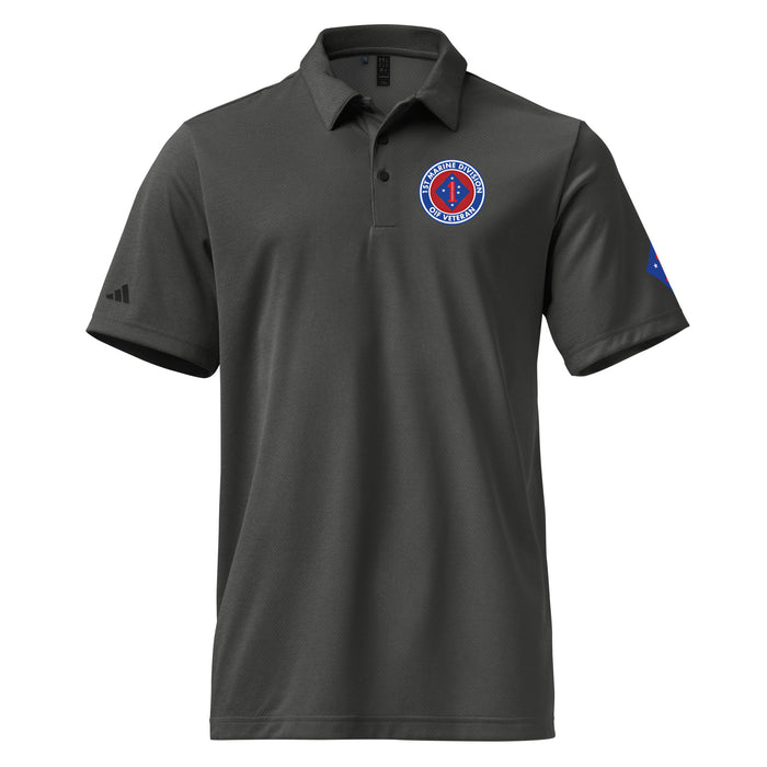 1st Marine Division OIF Veteran Adidas® Polo Tactically Acquired Black Melange S 