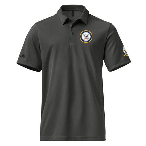 U.S. Navy Left Chest Emblem Adidas® Polo Shirt Tactically Acquired Black Melange S 