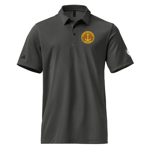 Brown Water Navy Left Chest Emblem Adidas® Polo Shirt Tactically Acquired Black Melange S 