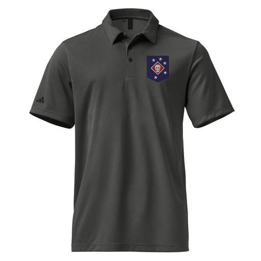 Marine Raiders Embroidered Adidas® Space-Dyed Polo Tactically Acquired Black Melange S 