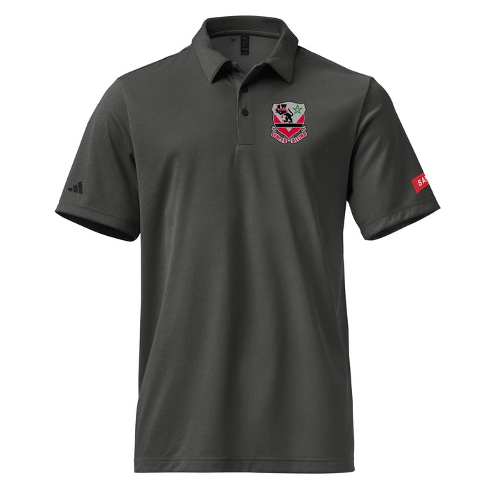 16th Engineer Battalion Adidas® Space-Dyed Polo Tactically Acquired Black Melange S 