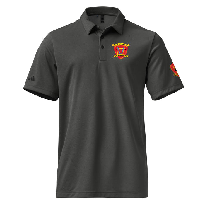 3/26 Marines Adidas® Space-Dyed Polo Tactically Acquired Black Melange S 