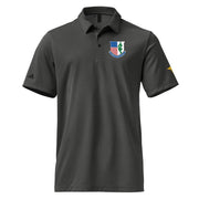 U.S. Army Medical Corps Branch Adidas® Unisex Space-Dyed Polo Tactically Acquired Black Melange S