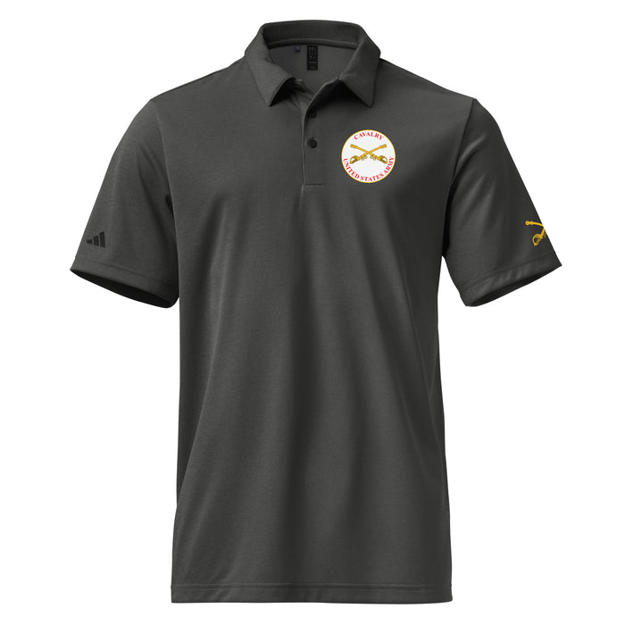 U.S. Army Cavalry Adidas® Unisex Space-Dyed Polo Tactically Acquired Black Melange S