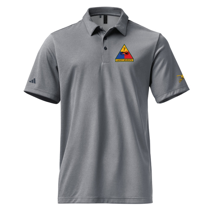 U.S. Army 7th Armored Division Adidas® Polo Tactically Acquired Collegiate Navy Melange S 