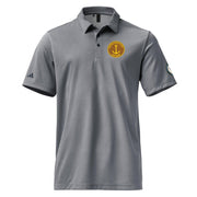 Brown Water Navy Left Chest Emblem Adidas® Polo Shirt Tactically Acquired Collegiate Navy Melange S 