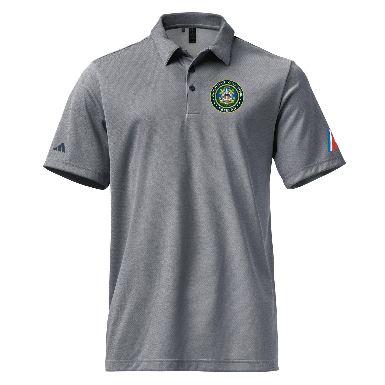 U.S. Coast Guard Veteran Adidas® Polo Shirt Tactically Acquired Collegiate Navy Melange S 